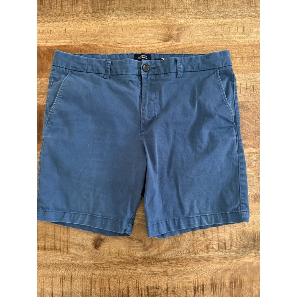 Ben Sherman Shorts Mens 38 Blue Stretch Chino Flat Front Casual Golf